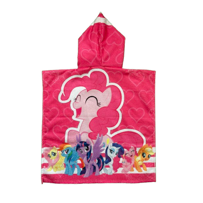 حوله پالتویی کودک مدل پانچو طرح My Little Pony سایز 57*57 سانتی متر