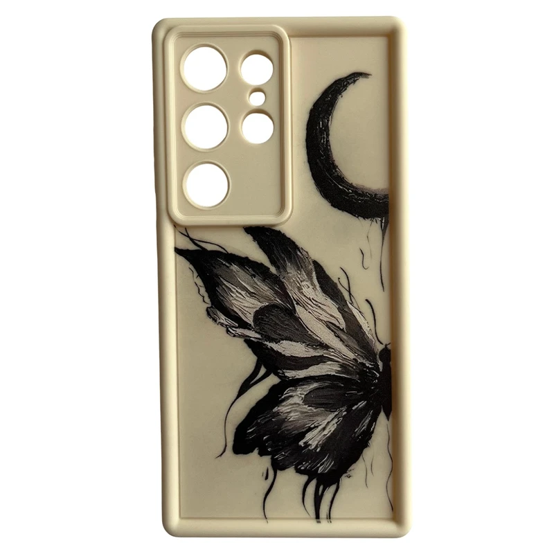 کاور مدل سولید طرح پروانه و ماه کد 485 مناسب برای گوشی موبایل سامسونگ Galaxy S24 Ultra