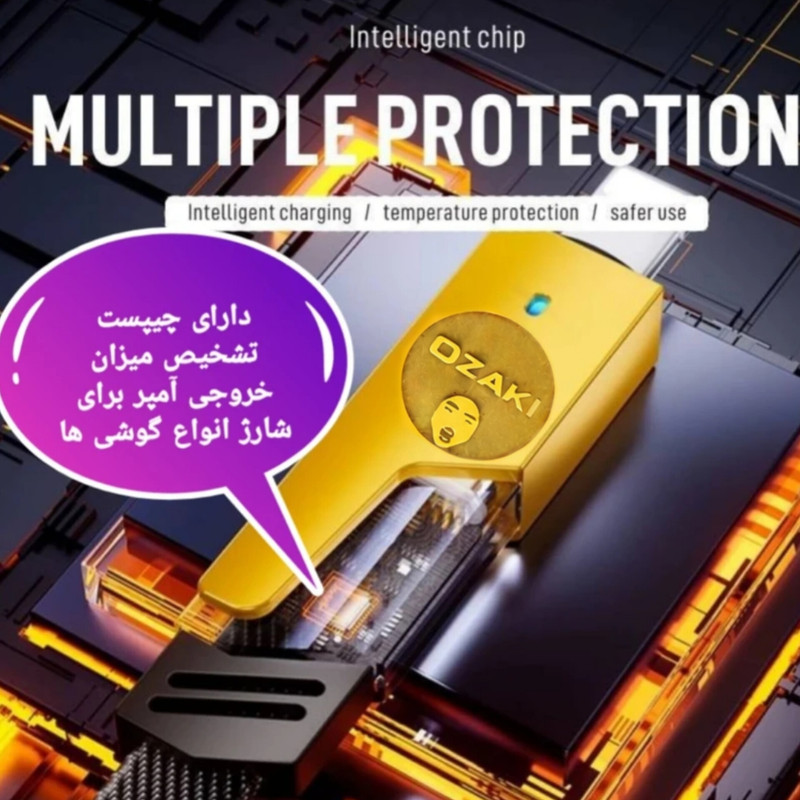 کابل تبدیل USB/USB-C به لایتنینگ/USB-C اوزاکی مدل 65w-TurboFast طول 1 متر
