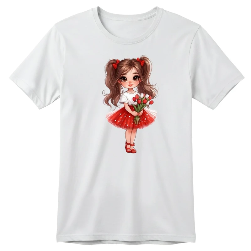 تی‌شرت آستین کوتاه بچگانه مدل دخترک کد p1 