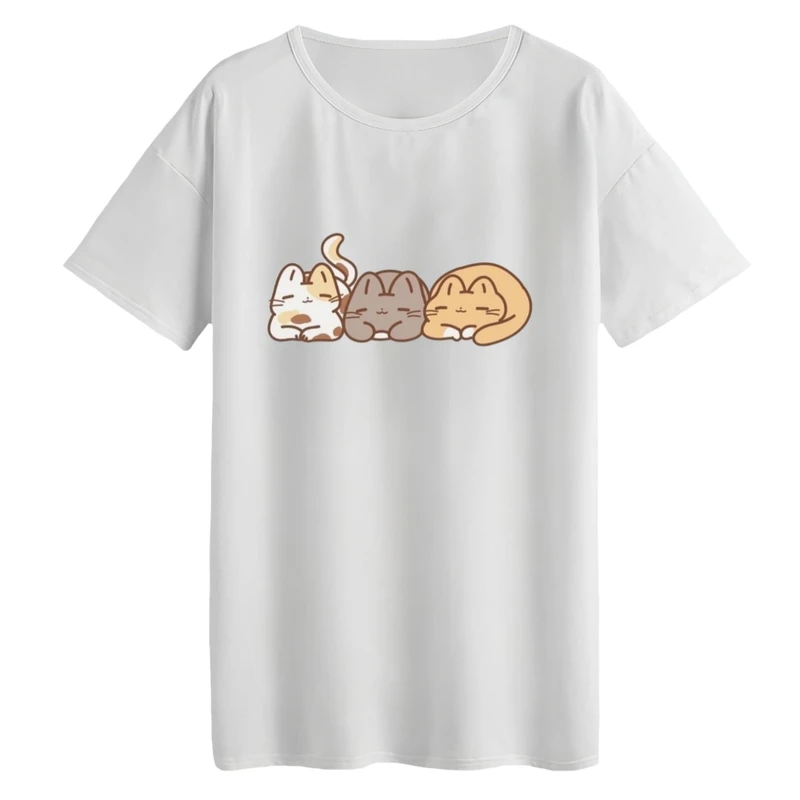 تی‌شرت لانگ آستین کوتاه زنانه مدل سه گربه