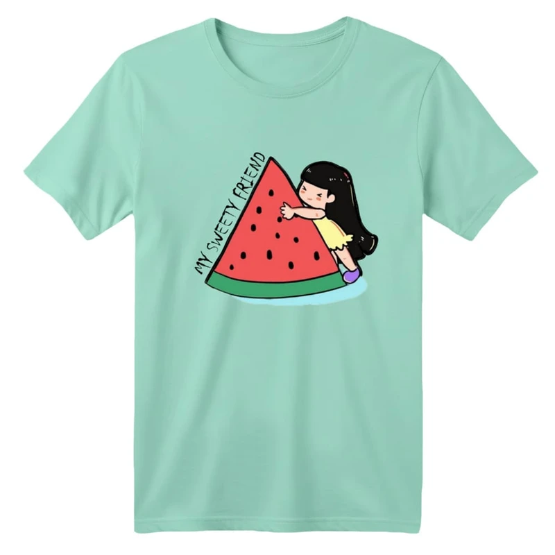 تی شرت آستین کوتاه بچگانه مدل دخترک یلدایی کد 14