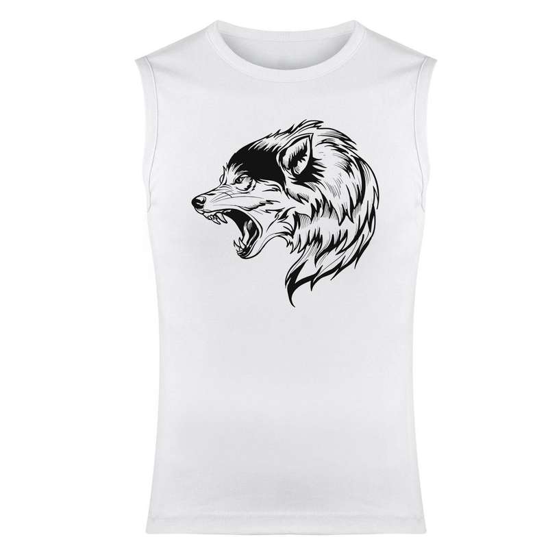 تاپ مردانه مدل گرگ کد J46 رنگ سفید