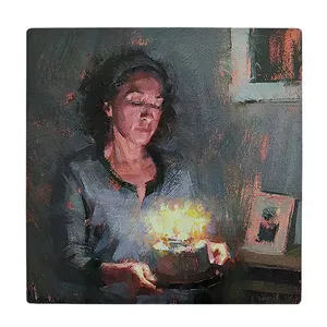 کاشی کارنیلا طرح بانو و کیک تولد مدل لوحی کد klh1753