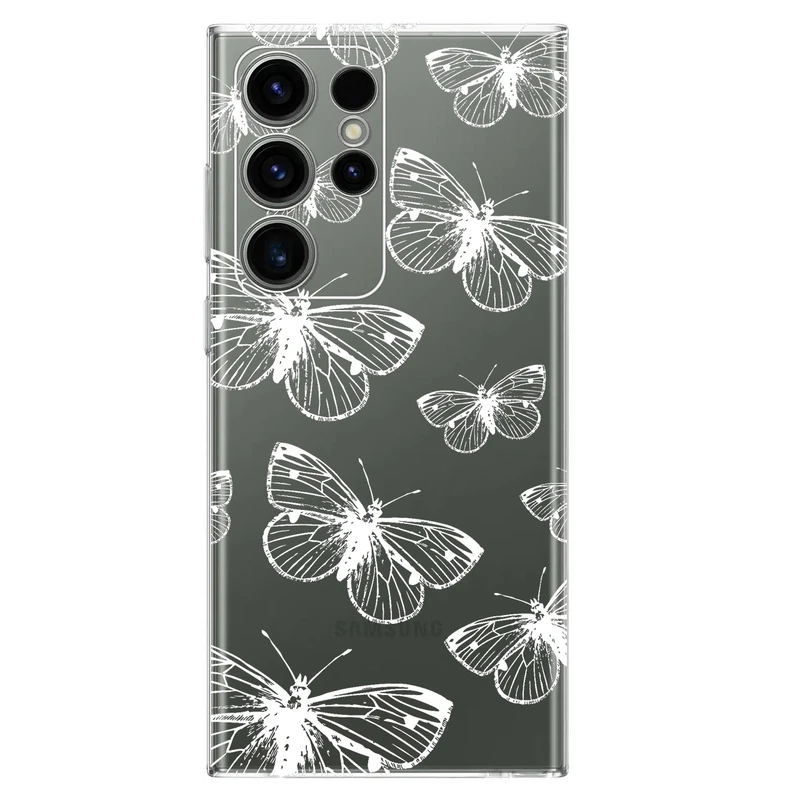 کاور مگافون طرح پروانه مدل C54-W مناسب برای گوشی موبایل سامسونگ Galaxy S24 Ultra         