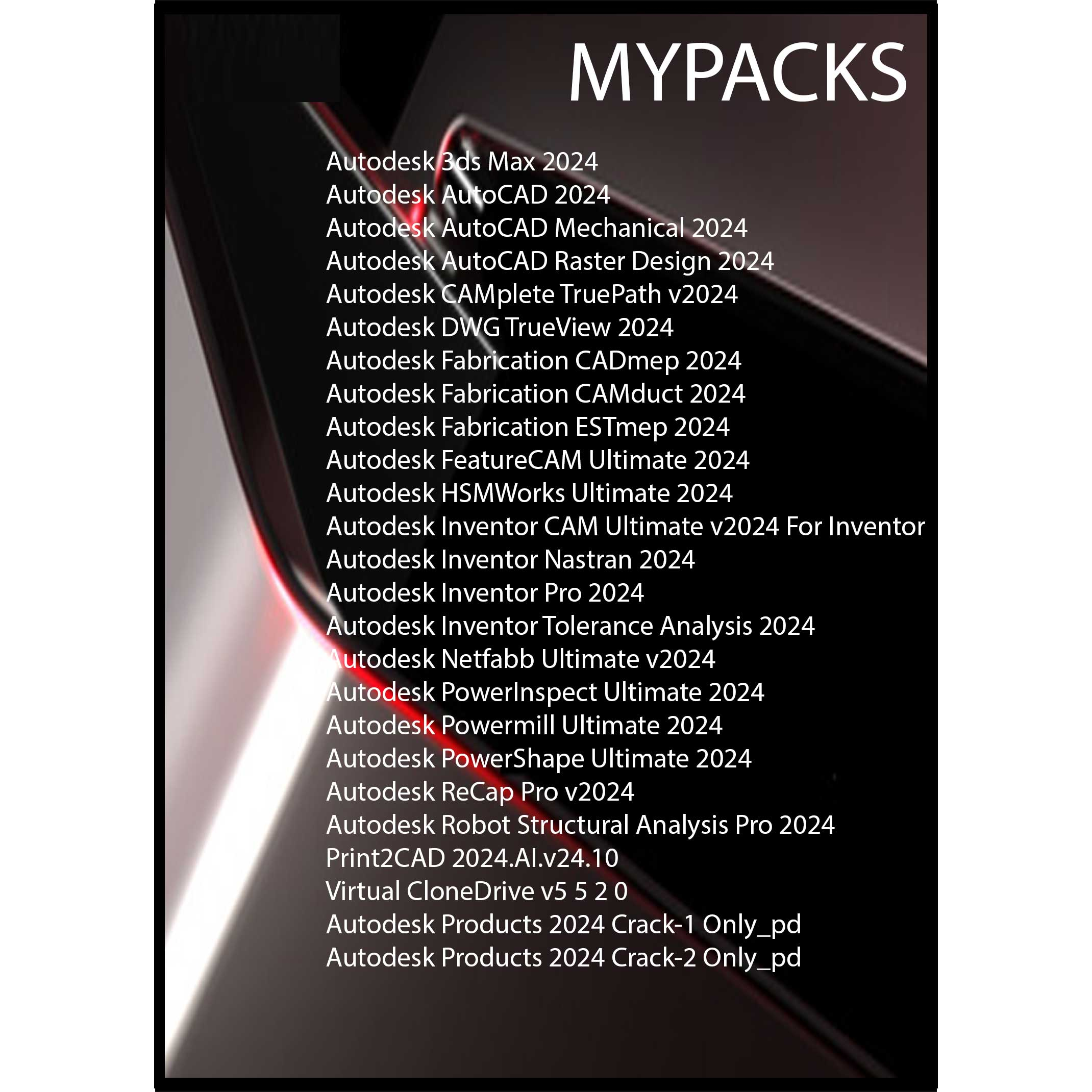 نرم افزار طراحی و ساخت قطعات، برش، فرزکاری و Autodesk Collection - 2024 Vol-4 CNC نشر مای پکس