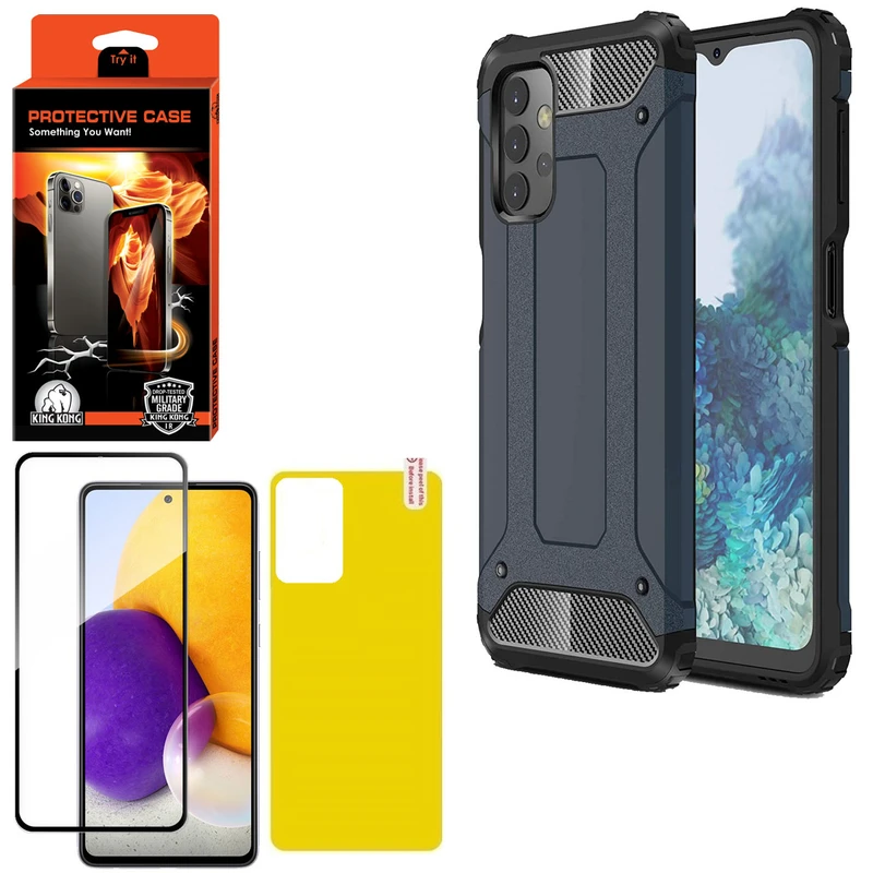 کاور کینگ کونگ مدل DIFNDER-II مناسب برای گوشی موبایل سامسونگ Galaxy A72 به همراه محافظ صفحه نمایش و محافظ پشت گوشی