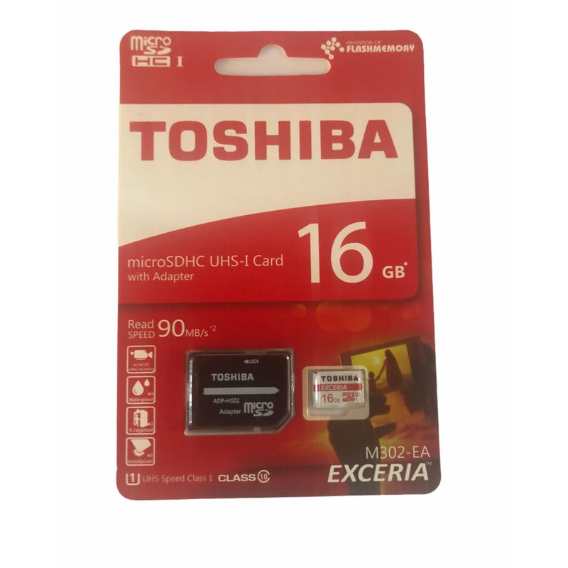کارت حافظه‌ microSDHC توشیبا مدل M302-EA کلاس 10 استاندارد UHS-I ظرفیت 16 گیگابایت به همراه آداپتور SD