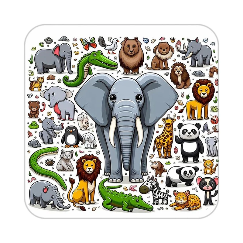 زیر لیوانی کاکتی طرح حیوانات کارتونی مدل mp27630