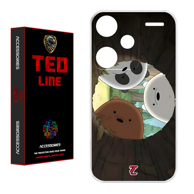 کاور تد لاین طرح خرسی کد 1101 مناسب برای گوشی موبایل شیائومی Redmi Note 13 Pro Plus