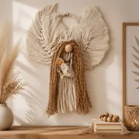 عروسک دیوار کوب مکرومه بافی مدل فرشته مادر