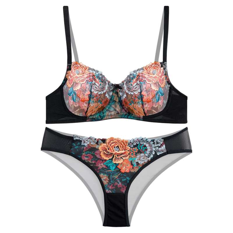 ست شورت و سوتین زنانه نوشه پوش مدل 840 رنگ مشکی