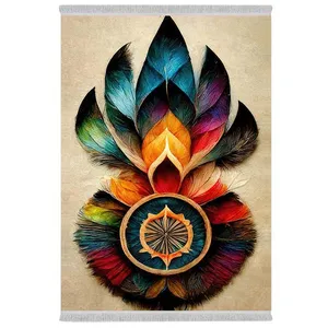 فرش پارچه‌ای دفه مدل فرشینه شانل مخمل طرح فانتزی کد 7114