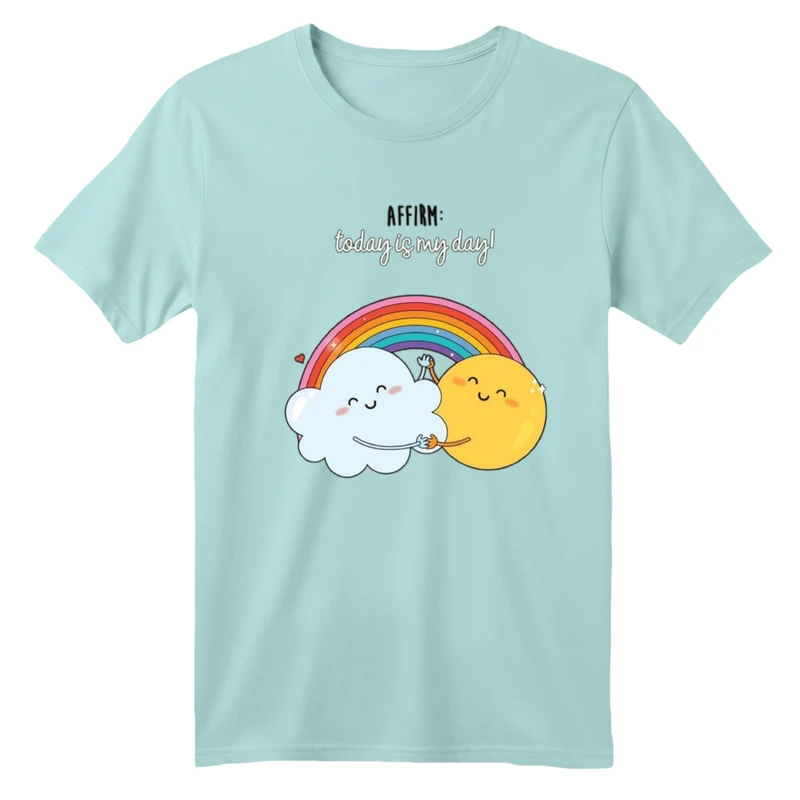 تی شرت آستین کوتاه بچگانه مدل خورشید و ابر