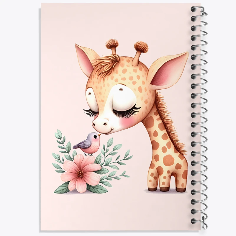 دفتر مشق 100 برگ خندالو طرح زرافه کیوت کد N4624