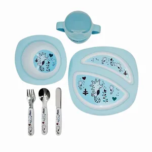 سرویس غذاخوری 7 پارچه کودک چیکو مدل اسب دریایی