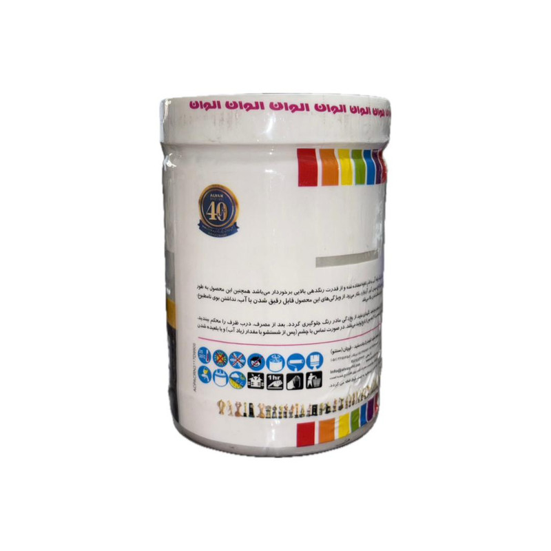 مادر رنگ اکریلیک سفید صدفی الوان کد 590 حجم 1 لیتر