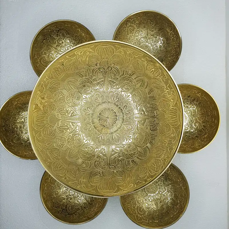 ست 7 تکه آجیل خوری برنجی مدل آنجل