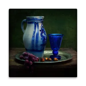 کاشی مدل R1056 طرح نقاشی پارچ و لیوان و انگور و فندق