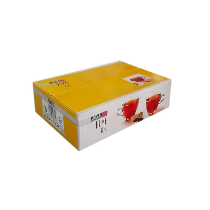 فنجان کاوه مدل الما لب طلا بسته 6 عددی