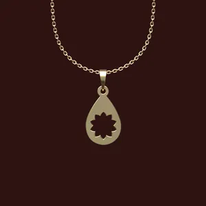 گردنبند طلا 18 عیار زنانه مدوپد مدل گل کد W2-1-1212