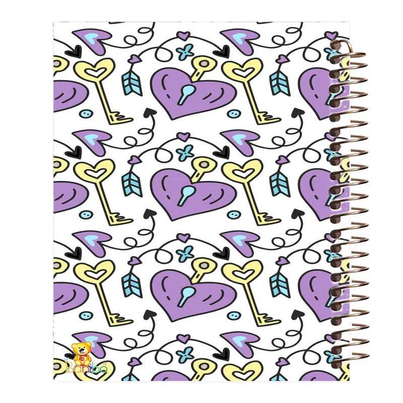 دفتر نقاشی 50 برگ بانیبو مدل قلب و کلید کد 1035