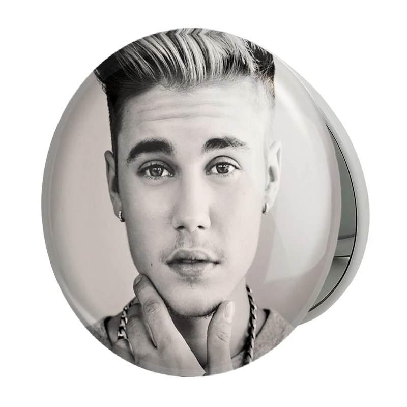 آینه جیبی خندالو طرح جاستین بیبر Justin Bieber مدل تاشو کد 2696 