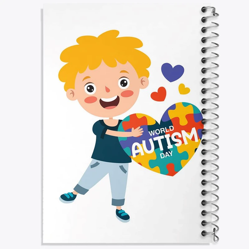 دفتر شطرنجی 50 برگ خندالو طرح اتیسم Autism کد 26731