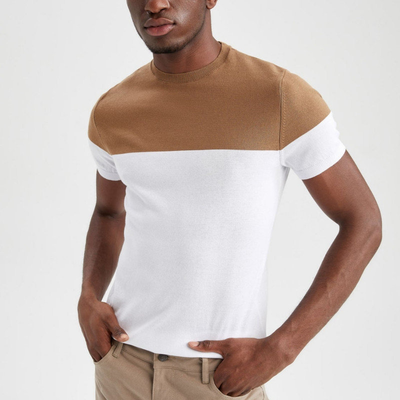 تی شرت آستین کوتاه مردانه دفکتو مدل سوپر پنبه تریکو ول سافت