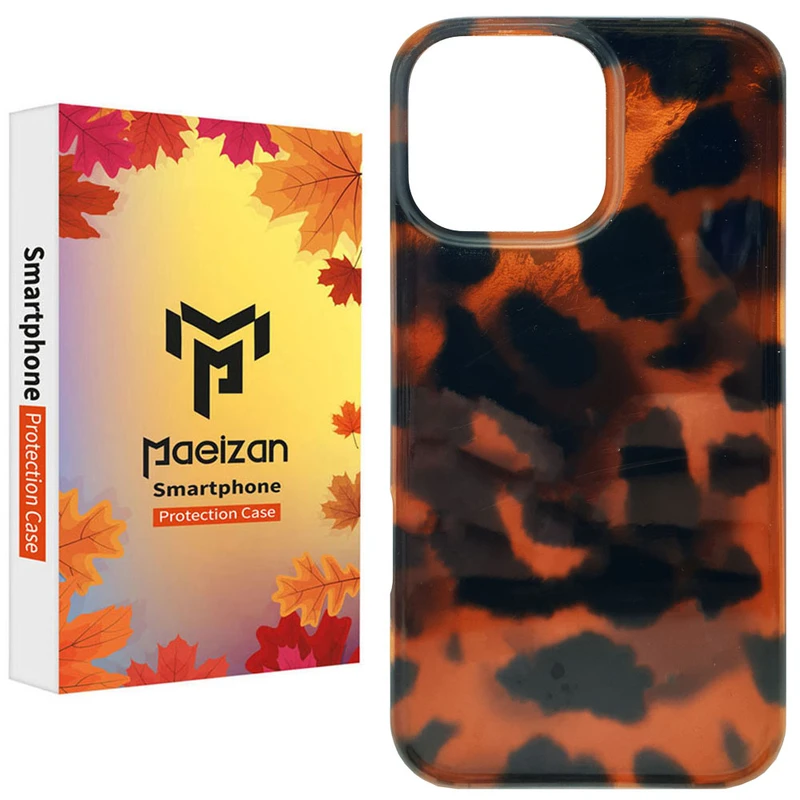 کاور پاییزان مدل Leopard Flame طرح لاکجری مناسب برای گوشی موبایل اپل IPhone 13 / 14