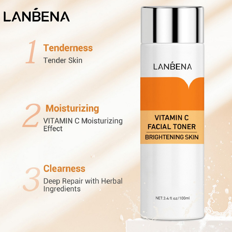 تونر پاک کننده صورت لنبنا مدل VITAMIN C حجم 100 میلی لیتر