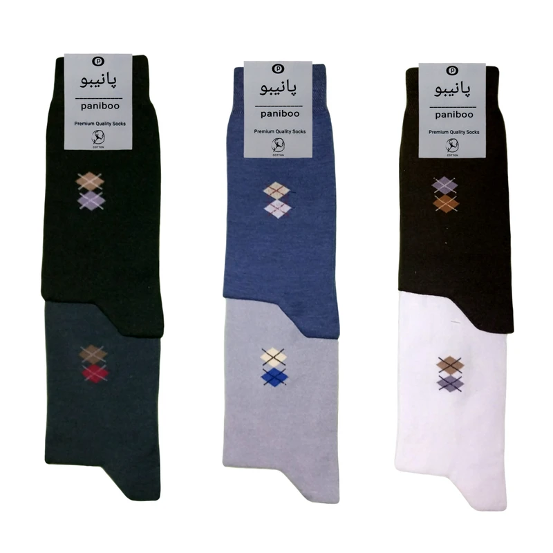 جوراب ساق بلند مردانه پانیبو مدل po_6_LL مجموعه 6 عددی