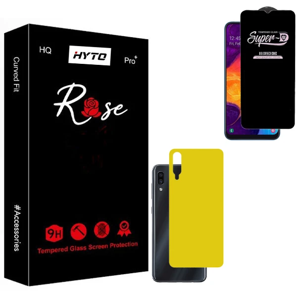 محافظ صفحه نمایش هیتو مدل Rose SuperD Guard مناسب برای گوشی موبایل سامسونگ galaxy a30 به همراه محافظ پشت گوشی