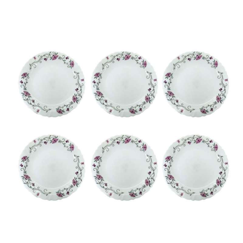 بشقاب غذاخوری پارس اپال مدل لیندا کد 124 بسته 6 عددی