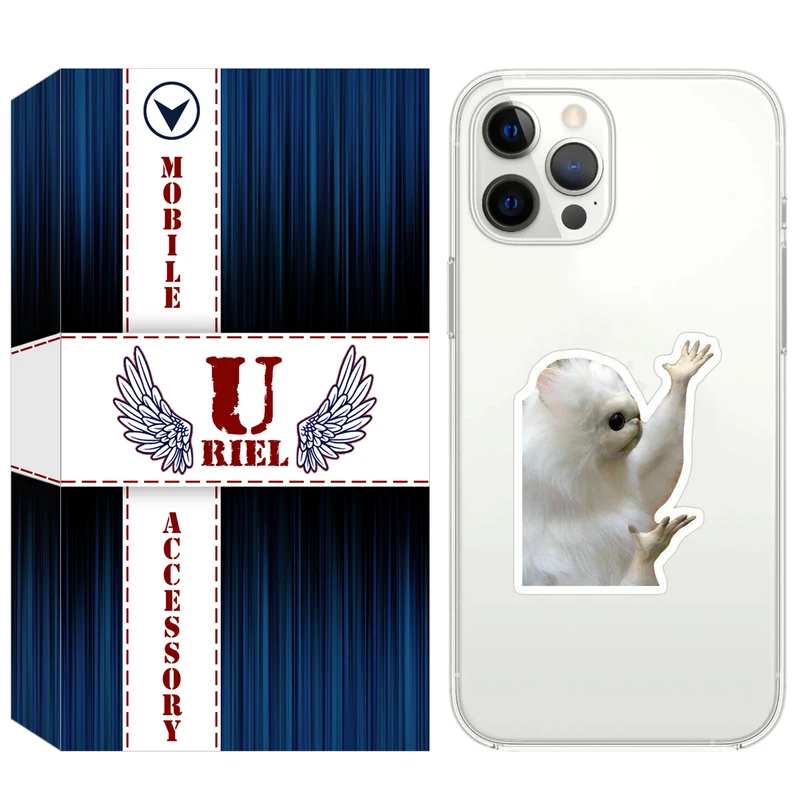 کاور یوریل مدل Clear کد 89 طرح میمون سفید مناسب برای گوشی موبایل اپل iPhone 13 Pro Max