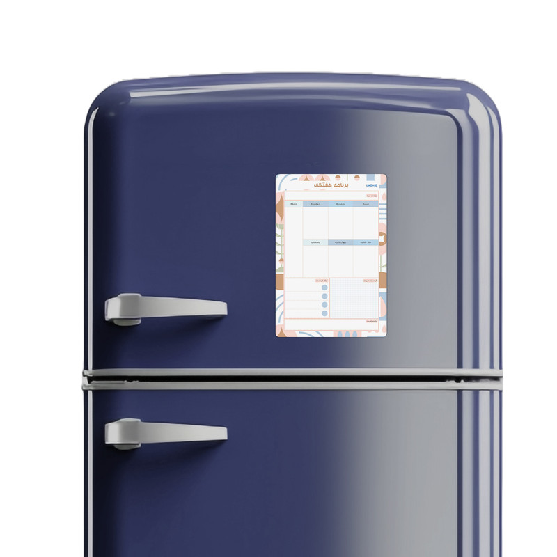 تخته وایت برد لاژید طرح پلنر هفتگی مدل آهنربایی سایز 20×30 سانتیمتر