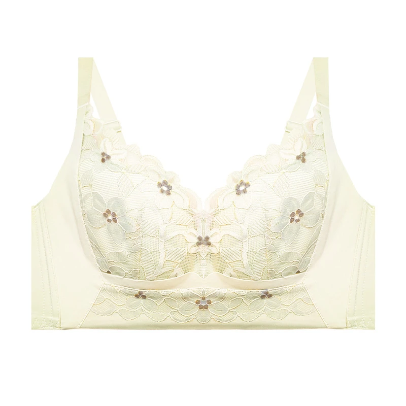 سوتین زنانه مدل پایه بلند اسفنجی بدون فنر طرح گیپور کد GG-721-4