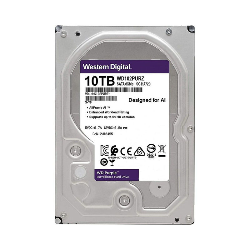 هارد اینترنال وسترن دیجیتال مدل Purple WD102PURZ ظرفیت ۱۰ ترابایت
