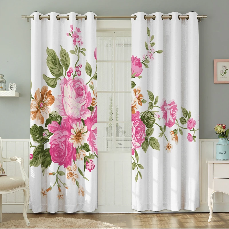 پرده نیروانا طرح  گل مدل هازان کد 4266 سایز 140×280 سانتی متر