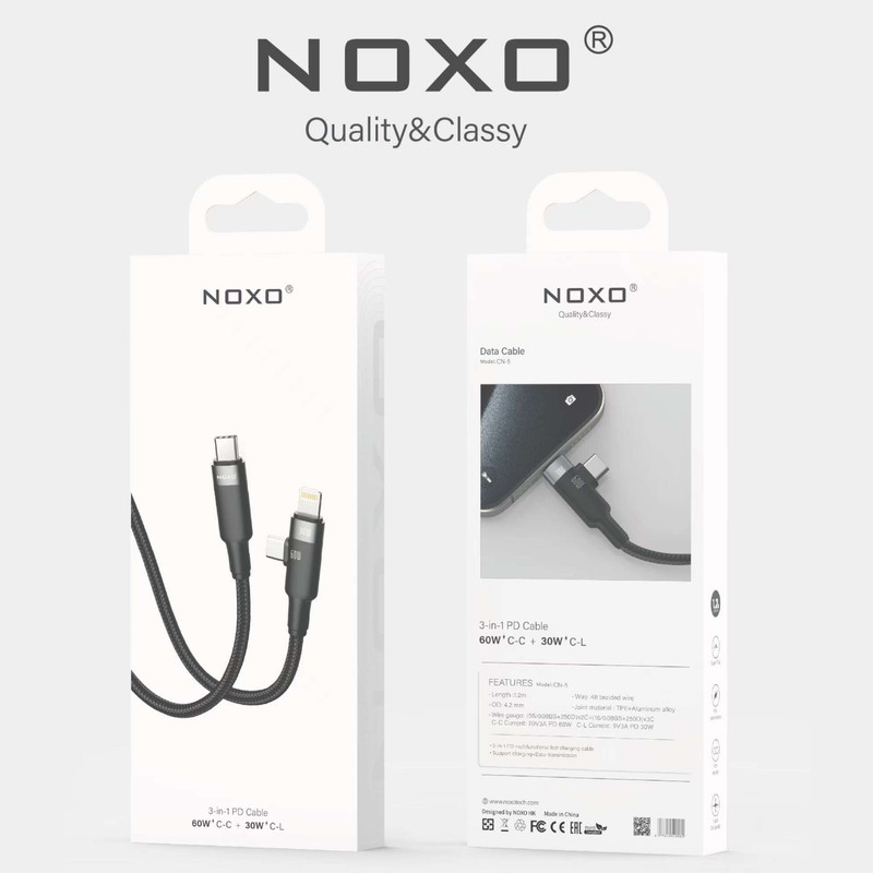 کابل تبدیل 3 در 1 نوکسو مدل CN-5 طول 1.2 متر