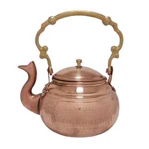 قوری مسی مدل لیانا دسته برنجی کد 2