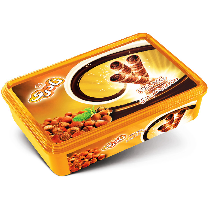 ویفر رول پذیرایی با طعم فندق نادری - 250 گرم 