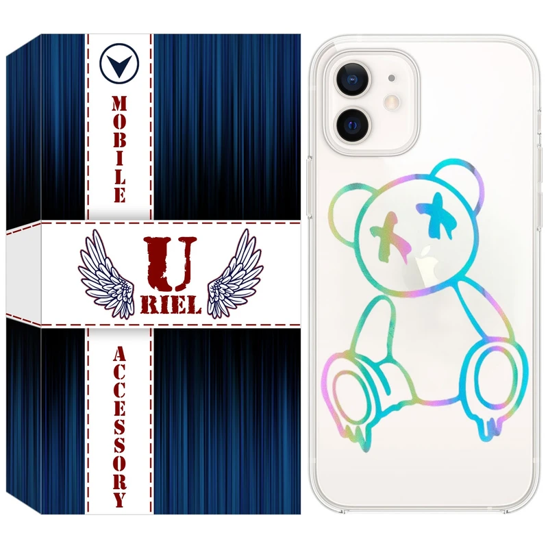 کاور یوریل مدل Clear کد 44 طرح خرس رنگی مناسب برای گوشی موبایل اپل iPhone 12