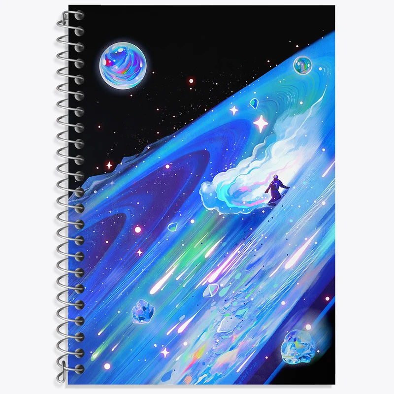 دفتر زبان 50 برگ خندالو مدل دو خط طرح فضایی کد N4278