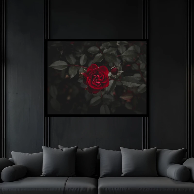 تابلو بکلیت طرح هنری طبیعت گل رز  مدل B-bu6600 فریم مشکی