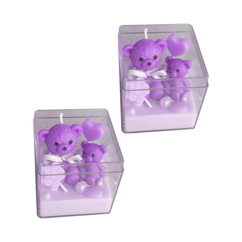 شمع دست ساز مدل خرس مجموعه 2 عددی