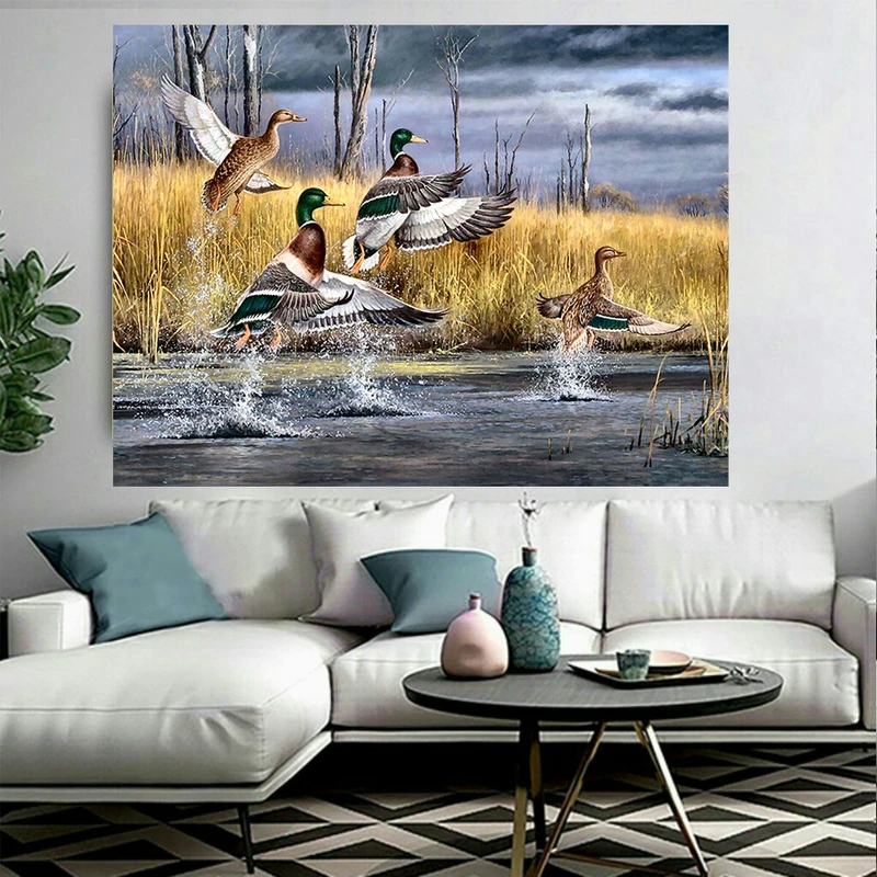 پوستر دیواری طرح طبیعت و پرندگان مدل شوق پرواز کد AR1364