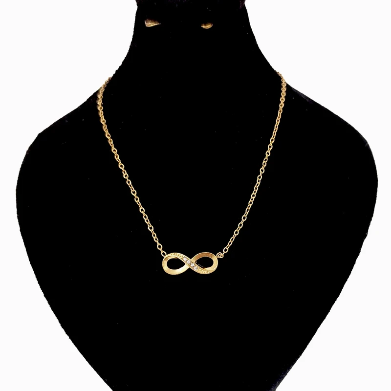 گردنبند زنانه مدل بینهایت نگین دار