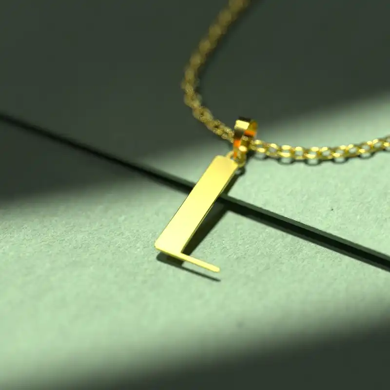 گردنبند طلا 18 عیار زنانه مدوپد مدل حرف L کد H3-1-1298