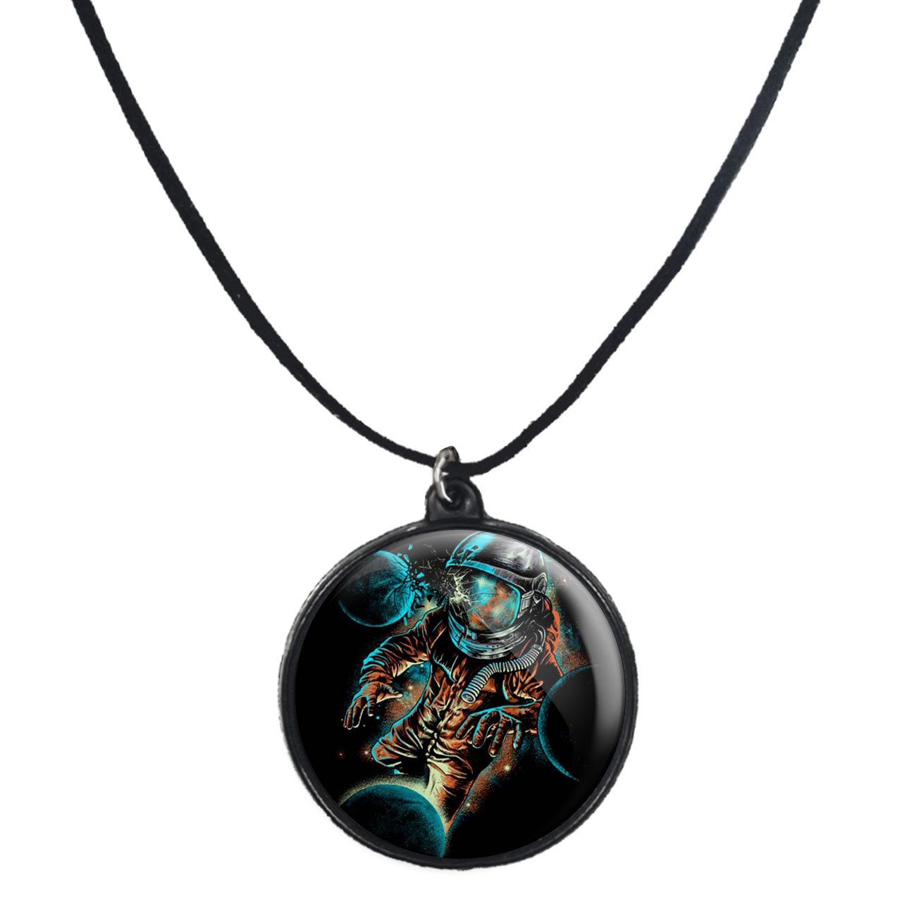 گردنبند پرمانه طرح فضانورد کد pmb.10296 مدل دو طرفه